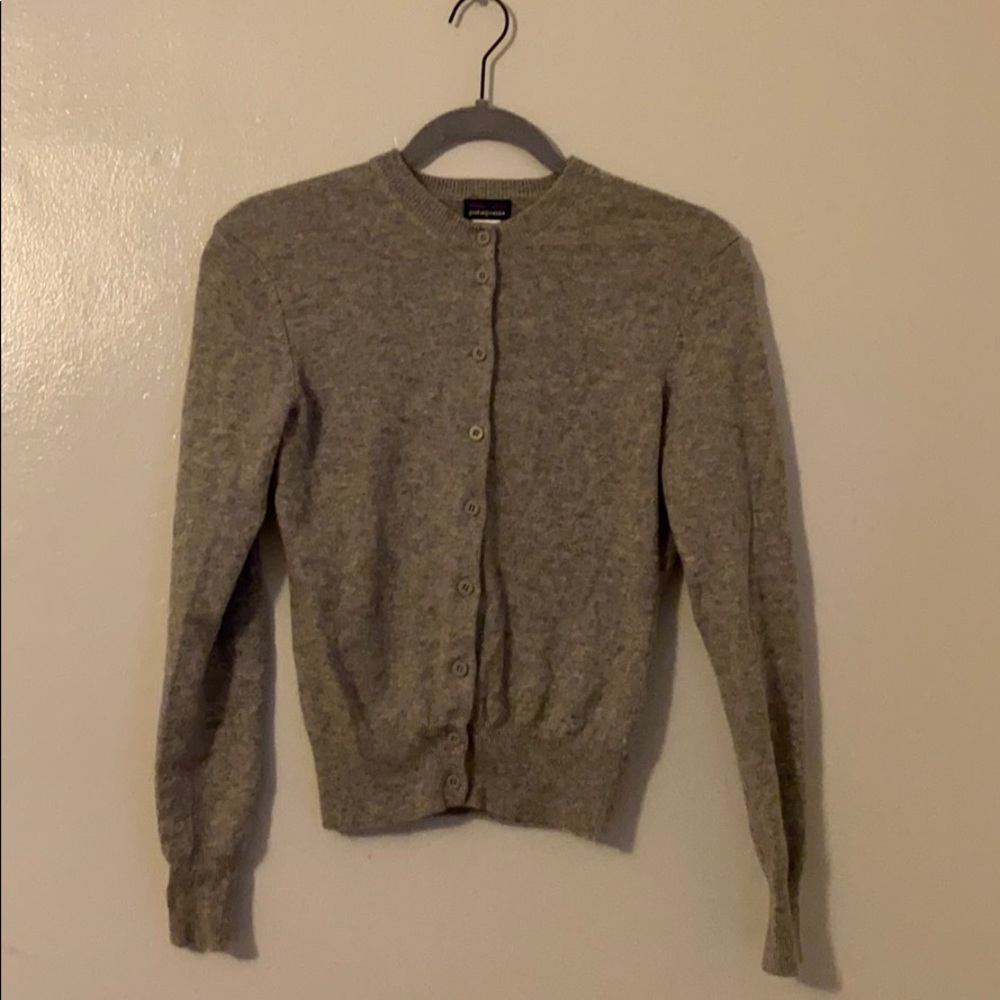 Patagonia Light Gray Cashmere Buttoned Cardigan
